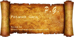 Petanek Gara névjegykártya